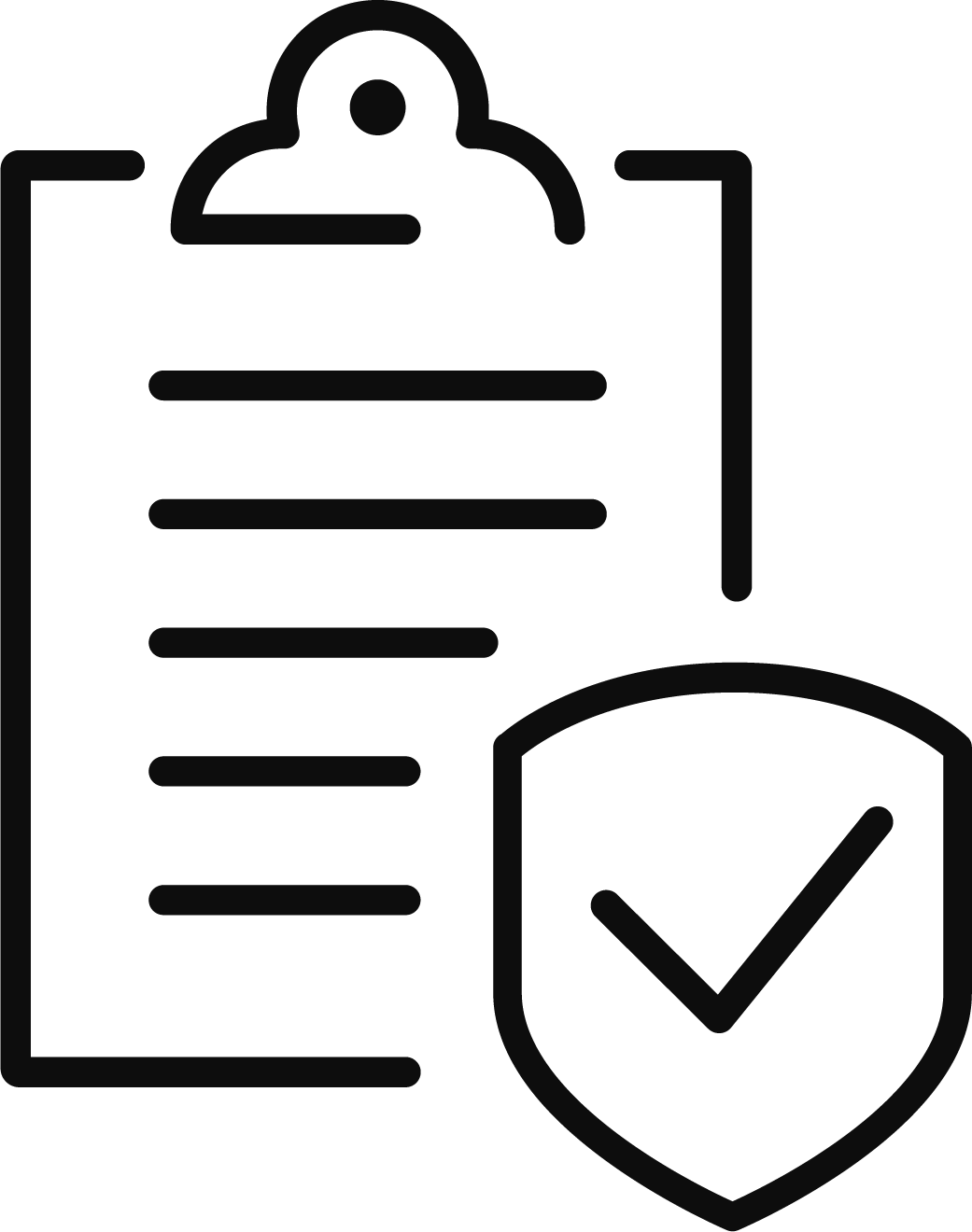 Graphic of clipboard and shield